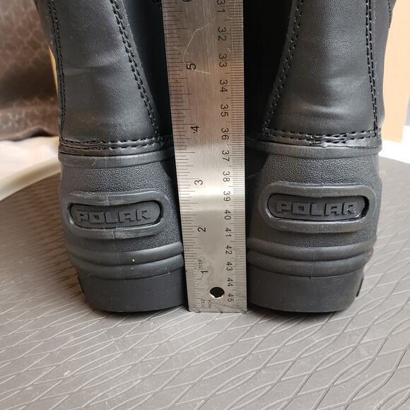 POLAR Winter Snow Boots Men 9 Black Waterproof Duck Nylon Tall Outdoor Rugged - Picture 8 of 11